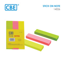 Load image into Gallery viewer, CBE 14026 STICK ON NOTE 16X75MM 3COLORS X 80SHEETS
