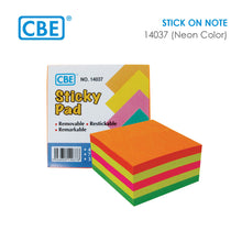 Load image into Gallery viewer, CBE 14037 STICK ON NOTE 75X75MM 4COLORS 400SHEETS