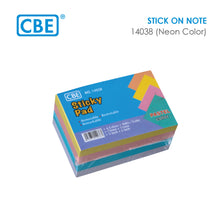 Load image into Gallery viewer, CBE 14038 STICK ON NOTE 75MMX51MM 4COLORS 400SHEETS