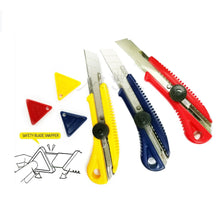 Load image into Gallery viewer, WB DT-903 Heavy Duty Utility Knife / Cutter with Safety Blade Snapper -18mm Blade (RANDOM COLOR)