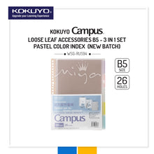 Load image into Gallery viewer, KOKUYO CAMPUS LOOSE LEAF ACCESSORIES - A5 / B5 / A4 - CLEAR FILE/ZIP POCKET/INDEX LABEL