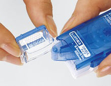 Load image into Gallery viewer, Kokuyo TA-DM460-08N Dot Liner 2Way Type Acid Free Glue Tape Stamper & Roller - 8.4 mm X 6.5 mm - Permanent