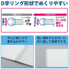 Load image into Gallery viewer, KOKUYO SOFT RING NOTEBOOK A5 / B5 (80 SHEETS) GRID LINE 5MM SECTION