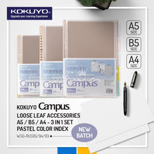 Load image into Gallery viewer, KOKUYO CAMPUS LOOSE LEAF ACCESSORIES - A5 / B5 / A4 - CLEAR FILE/ZIP POCKET/INDEX LABEL