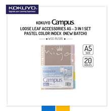 Load image into Gallery viewer, KOKUYO CAMPUS LOOSE LEAF ACCESSORIES - A5 / B5 / A4 - CLEAR FILE/ZIP POCKET/INDEX LABEL