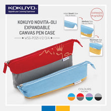 Load image into Gallery viewer, Kokuyo NOVITA-Oli Expandable Canvas Pen Case Pencil Case