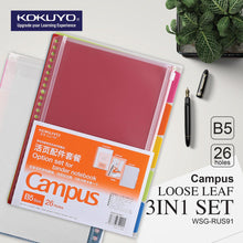 Load image into Gallery viewer, KOKUYO CAMPUS LOOSE LEAF ACCESSORIES - A5 / B5 / A4 - CLEAR FILE/ZIP POCKET/INDEX LABEL