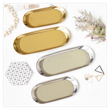 Load image into Gallery viewer, Gold Stainless Steel Towel Tray / Storage Tray / Dish Plate / Cosmetics Storage / Jewelry Organizer