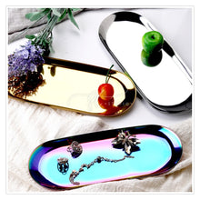 Load image into Gallery viewer, Gold Stainless Steel Towel Tray / Storage Tray / Dish Plate / Cosmetics Storage / Jewelry Organizer