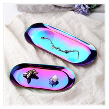 Load image into Gallery viewer, Gold Stainless Steel Towel Tray / Storage Tray / Dish Plate / Cosmetics Storage / Jewelry Organizer