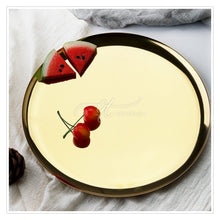 Load image into Gallery viewer, Gold Stainless Steel Towel Tray / Storage Tray / Dish Plate / Cosmetics Storage / Jewelry Organizer