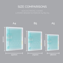 Load image into Gallery viewer, KOKUYO WSG-RUYP PASTEL COOKIES LAYERED 8 RING BINDER NOTEBOOK A5 / B5 / A4