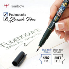 Load image into Gallery viewer, Tombow Fudenosuke Brush Pen (Soft/Hard Tip) GCD-111 / GCD-112