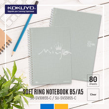 Load image into Gallery viewer, KOKUYO SOFT RING NOTEBOOK A5 / B5 (80 SHEETS) GRID LINE 5MM SECTION