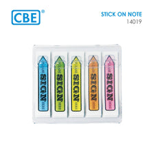 Load image into Gallery viewer, CBE 14019 STICK ON NOTE (FILM MATERIAL) 48X10MM 5COLORS X 20SHEETS
