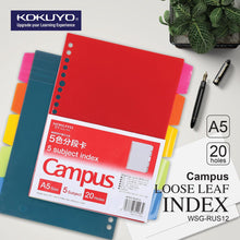 Load image into Gallery viewer, KOKUYO CAMPUS LOOSE LEAF ACCESSORIES - A5 / B5 / A4 - CLEAR FILE/ZIP POCKET/INDEX LABEL
