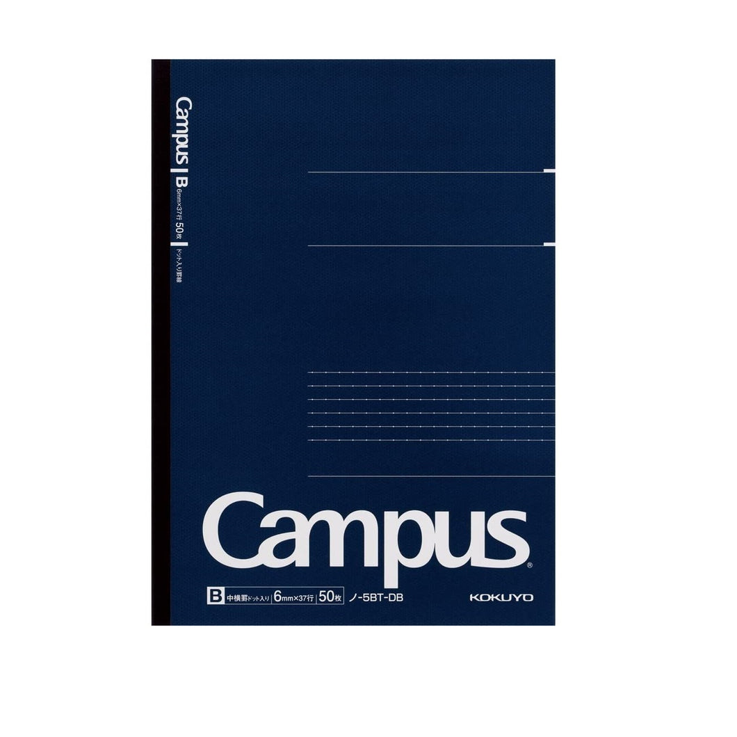 Kokuyo NO-5BT-DB Campus Notebook - B5 - Dotted 6 mm Rule - Navy Cover
