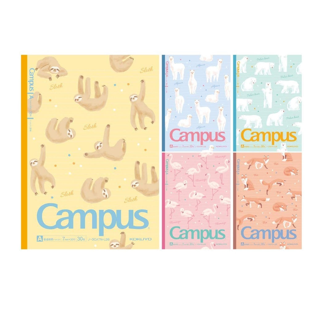KOKUYO WCN-CNB3448 / 1448 Campus Adhesive-Bound Notebook A5 / B5 - GRID (40 Sheets) -FLUFFY ANIMAL SERIES