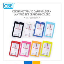 Load image into Gallery viewer, CBE 3311 + 132975 Name Tag / Name Badge Holder / Office ID Card Holder + Lanyard SET ( RANDOM COLOR )
