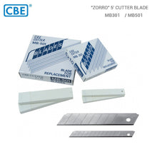 Load image into Gallery viewer, CBE ZORRO Cutter Blade 9mm / 18mm Refill For Big and small Cutter/Knife (1 TUBE ONLY) MB301 / MB501
