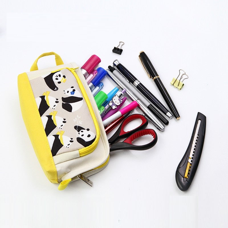 KOKUYO WSG-PC52-2 CAMPUS KIDS MULTI-PURPOSE PENCIL CASE PEN CASE-POUCH TYPE - PANDA