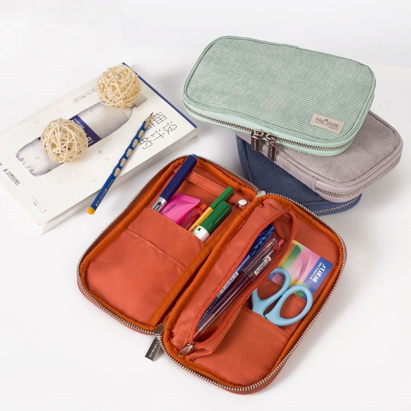 KOKUYO WSG-PC132 CORDUROY MULTIFUNTIONAL PAN CASE / PEN CASE / PENCIL CASE